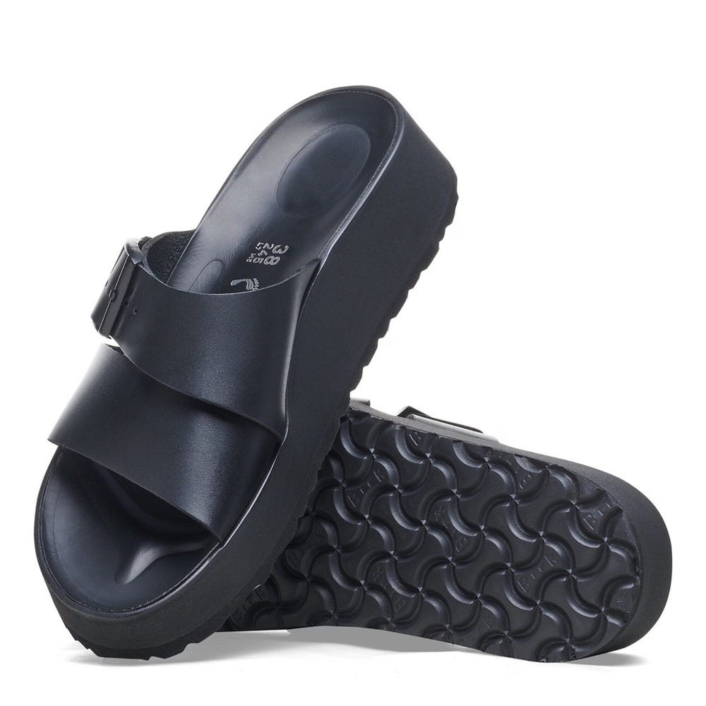 Birkenstock Papillio Almina Black Platform Slide Sandals Sz 37 - Picture 6 of 13